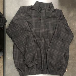 Burberry Golf 1/3 Zip Black nova check windbreaker